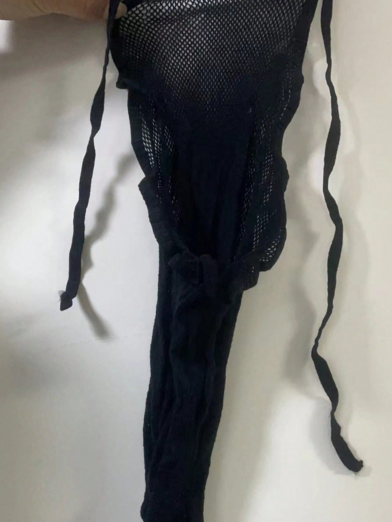 Saída De Praia Curta Em Tela Vazada Fishnet