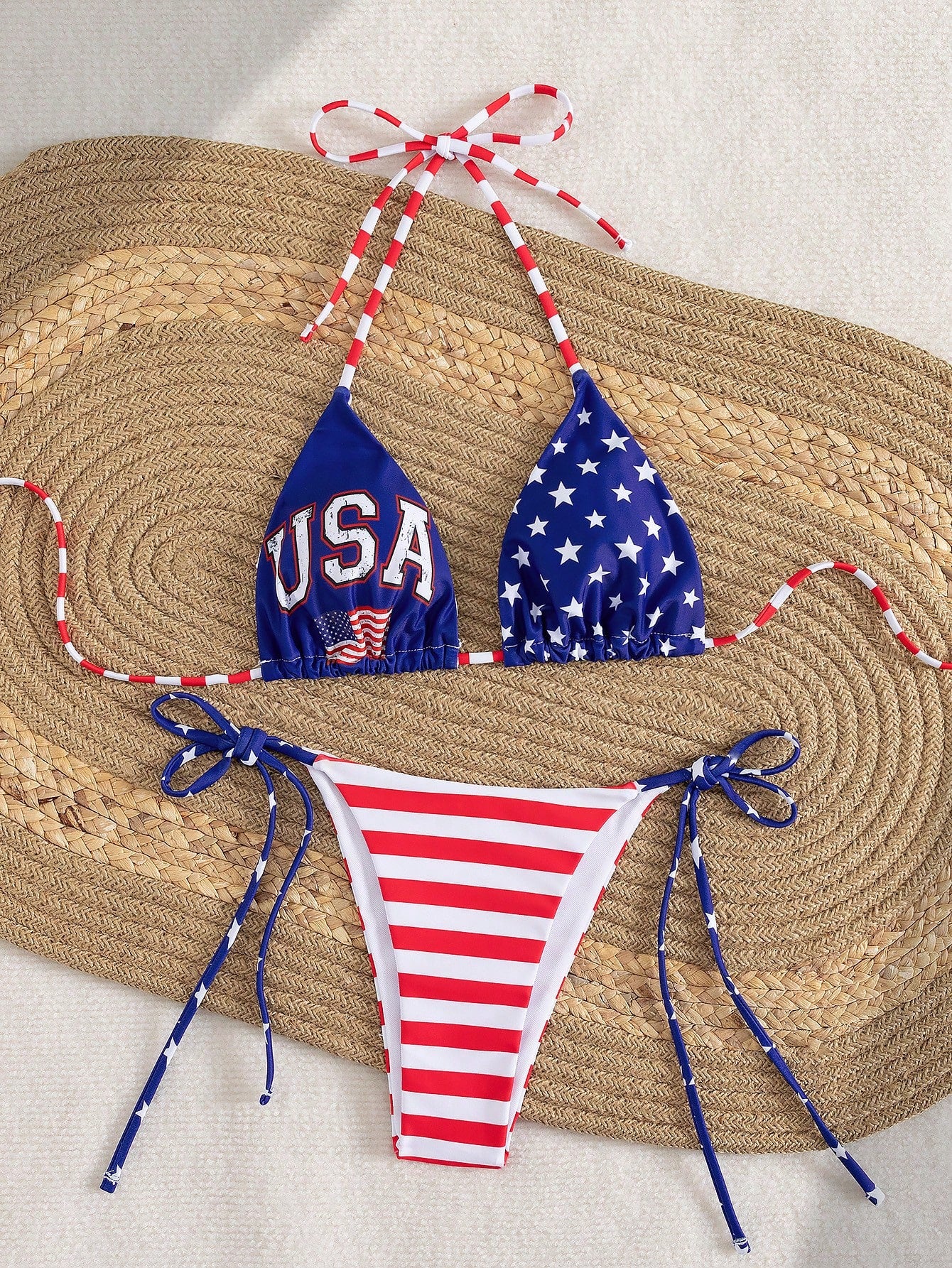 Biquíni Triângulo String Estampado Estados Unidos