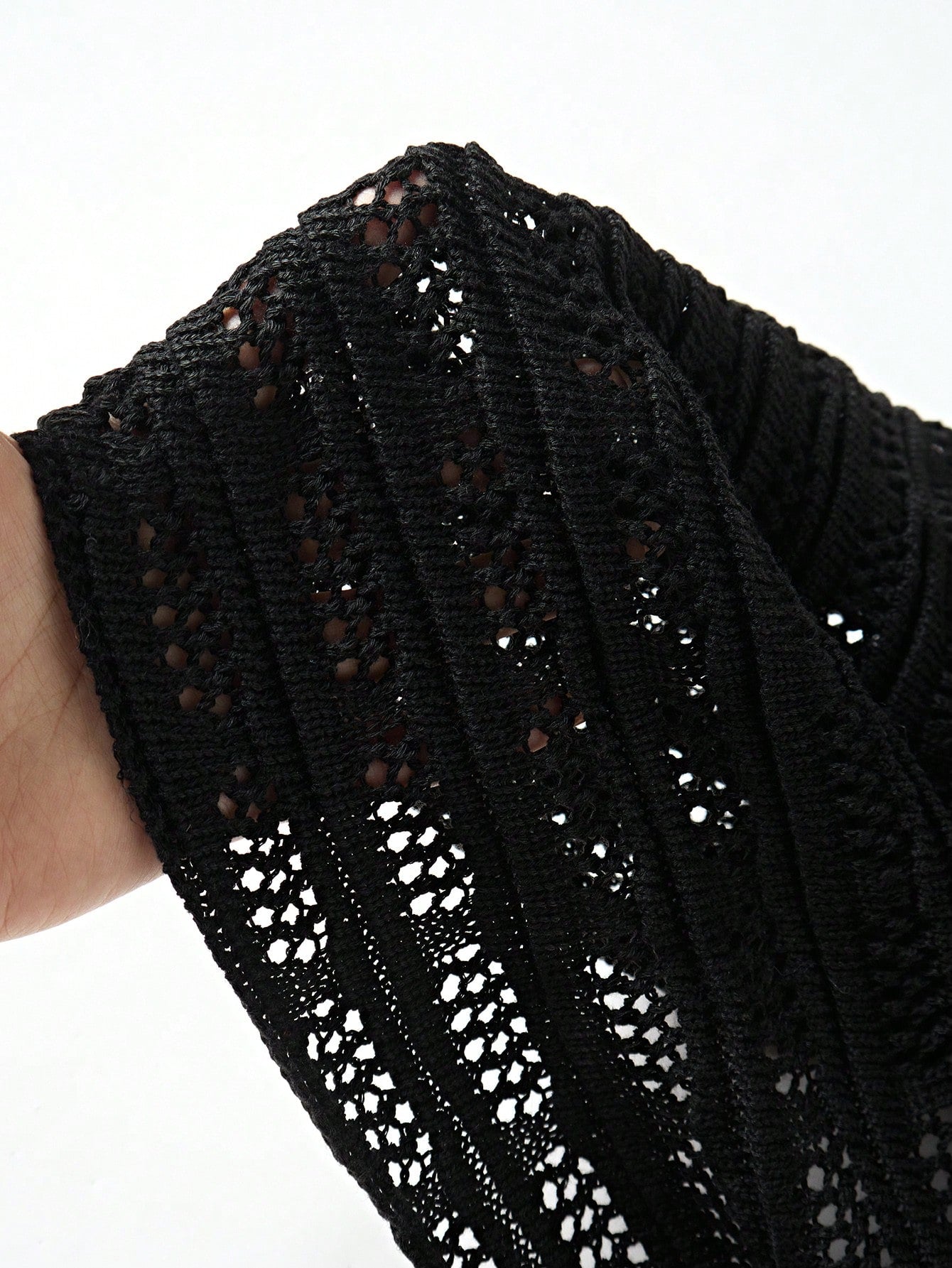 Saída De Praia Conjunto Crochê Com Blusa Manga Longa