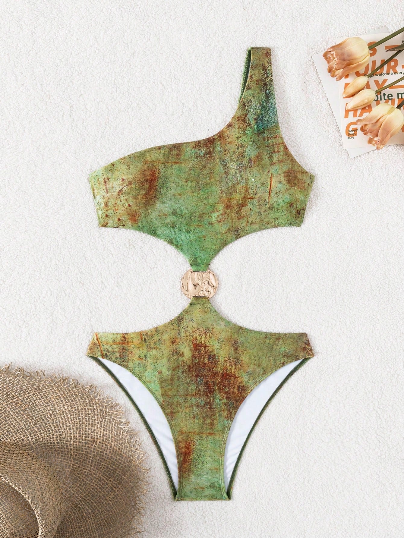 Maiô Assimétrico Um Ombro Só Com Argola Decorativa