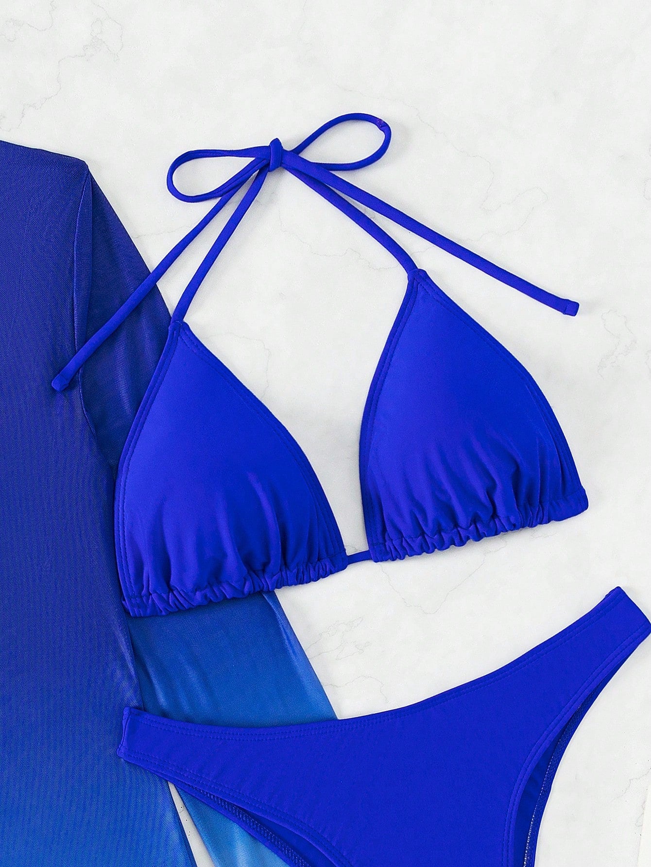 Conjunto Praia Biquíni Com Saída De Praia Manga Longa Degradê