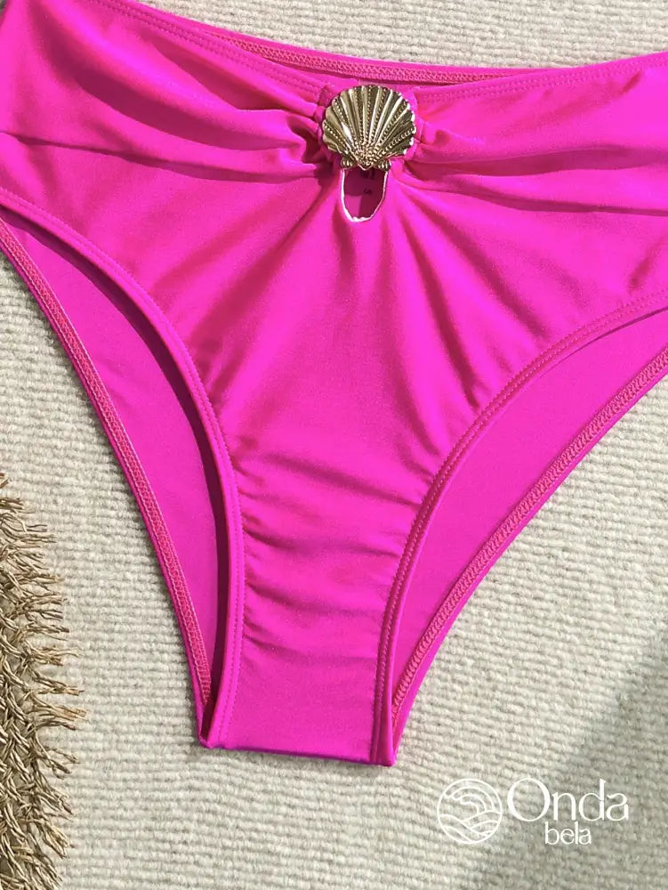 Biquíni Tomara Que Caia Cintura Alta Com Detalhe Concha Biquíni Tomara Que Caia Cintura Alta Com Detalhe Concha