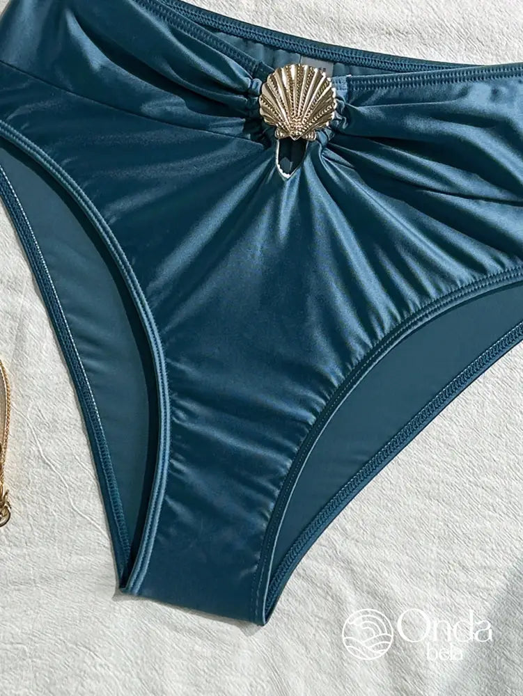 Biquíni Tomara Que Caia Cintura Alta Com Detalhe Concha Biquíni Tomara Que Caia Cintura Alta Com Detalhe Concha