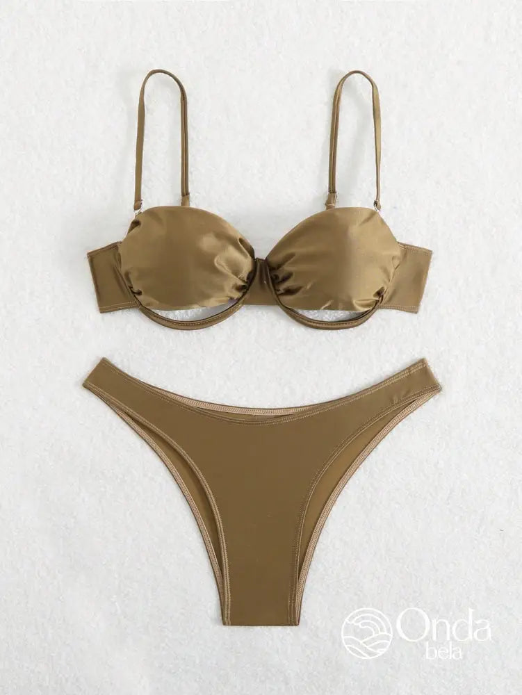 Biquíni Tomara Que Caia Meia Taça Efeito Metalizado Biquíni Tomara Que Caia Meia Taça Efeito Metalizado