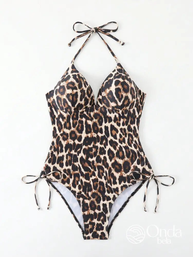 Maiô Meia Taça Underwire Estampa Animal Print Onça Maiô Meia Taça Underwire Estampa Animal Print Onça