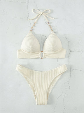 Biquíni Meia Taça Underwire Canelado Com Argola