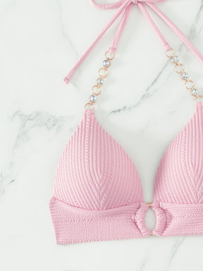 Biquíni Meia Taça Underwire Canelado Com Argola