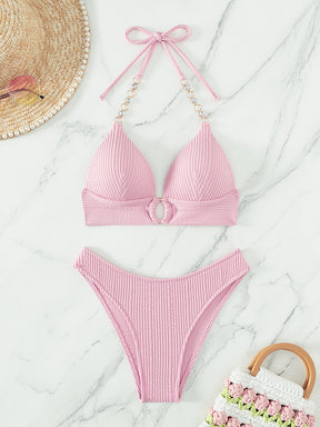 Biquíni Meia Taça Underwire Canelado Com Argola