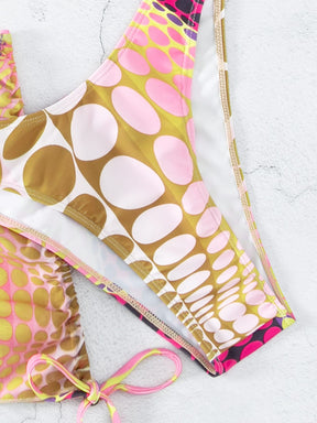 Conjunto Praia Biquíni Com Saia Curta E Faixa Estampada
