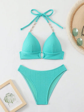 Biquíni Meia Taça Underwire Canelado Com Argola