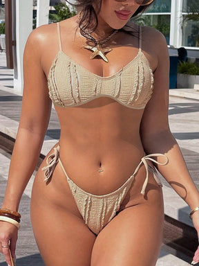 Biquíni Meia Taça Underwire Texturizado Com Amarração