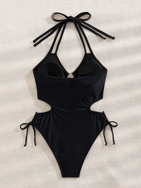 Maiô Monokini Com Recorte Central E Argola Decorativa