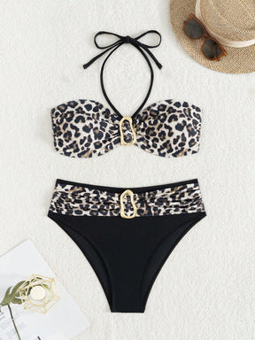 Biquíni Tomara Que Caia Animal Print Cintura Alta