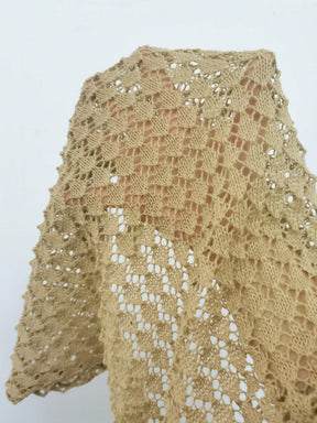 Saída De Praia Longa Crochê Com Fenda Lateral E Flor