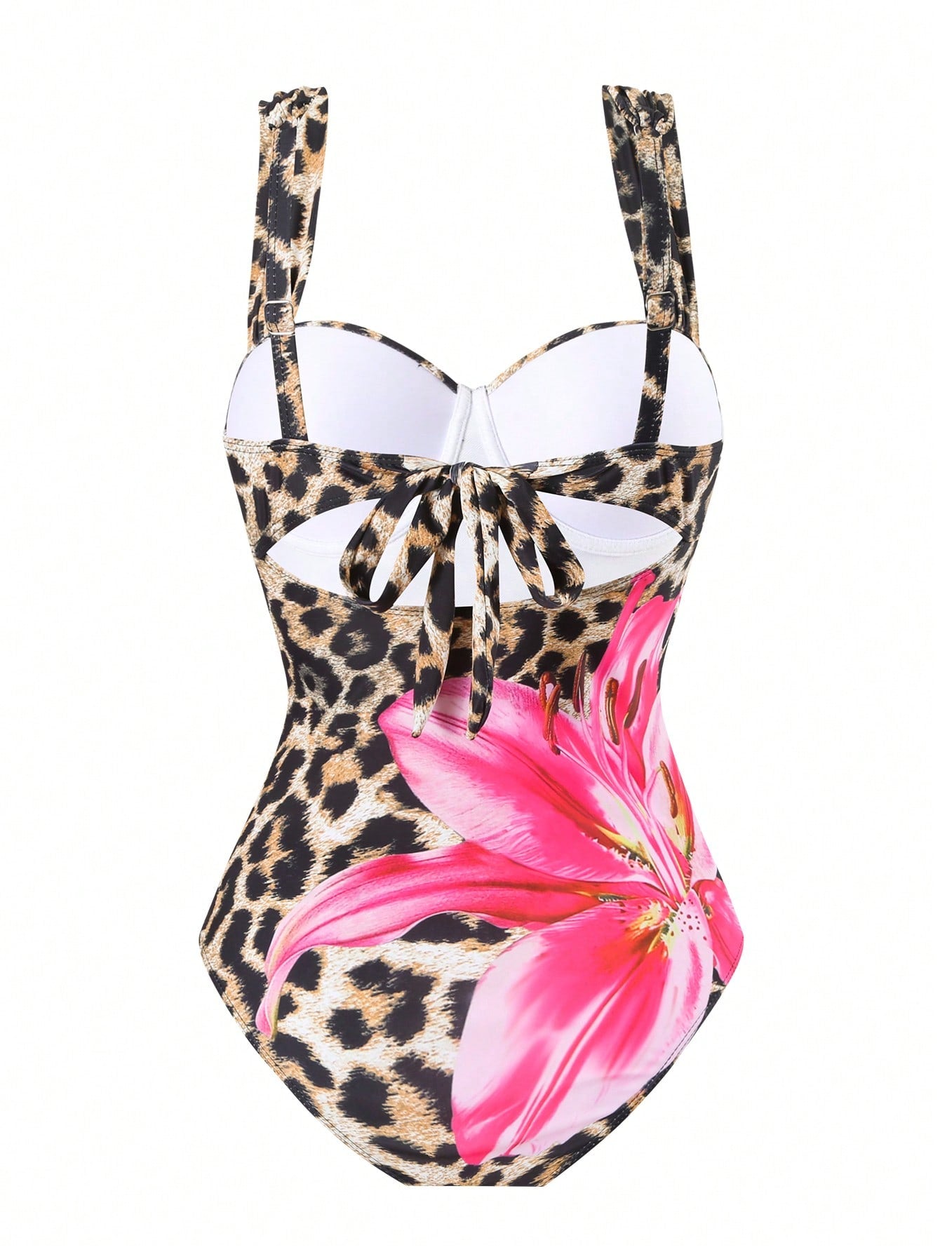 Maiô Animal Print Com Bojo Estruturado E Detalhe Floral