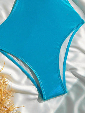 Maiô Assimétrico Com Top Concha E Detalhe Metálico