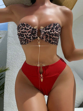 Biquíni Tomara Que Caia Animal Print Com Argolas Douradas