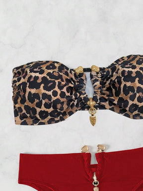 Biquíni Tomara Que Caia Animal Print Com Argolas Douradas