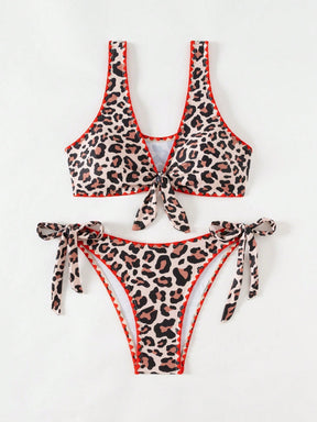 Biquíni Meia Taça Underwire Animal Print Com Amarração