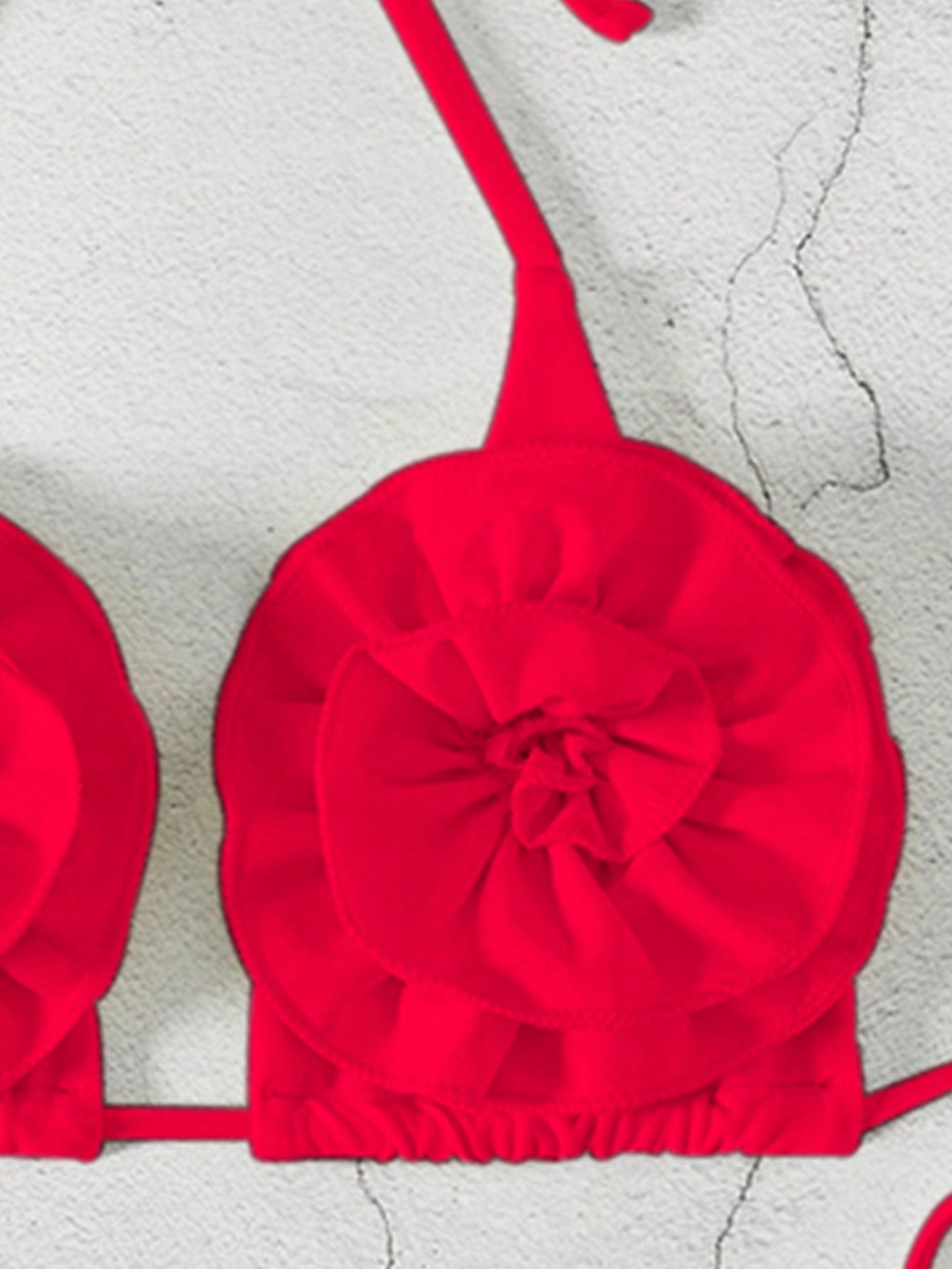 Biquíni Triângulo Com Apliques De Flores Volumosas