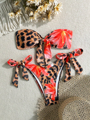 Biquíni Tomara Que Caia Estampado Com Amarração Frontal