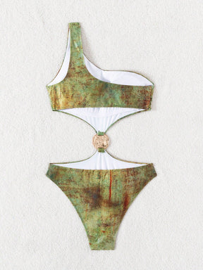 Maiô Assimétrico Um Ombro Só Com Argola Decorativa