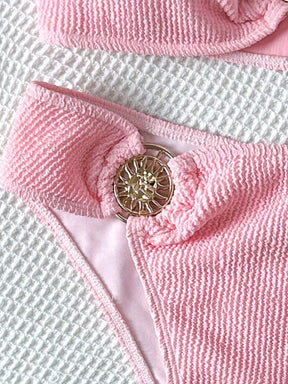 Biquíni Meia Taça Underwire Canelado Com Aviamentos