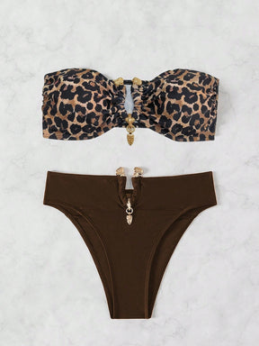 Biquíni Tomara Que Caia Animal Print Com Argolas Douradas
