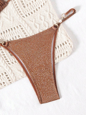 Biquíni Triângulo String Com Argolas Decorativas