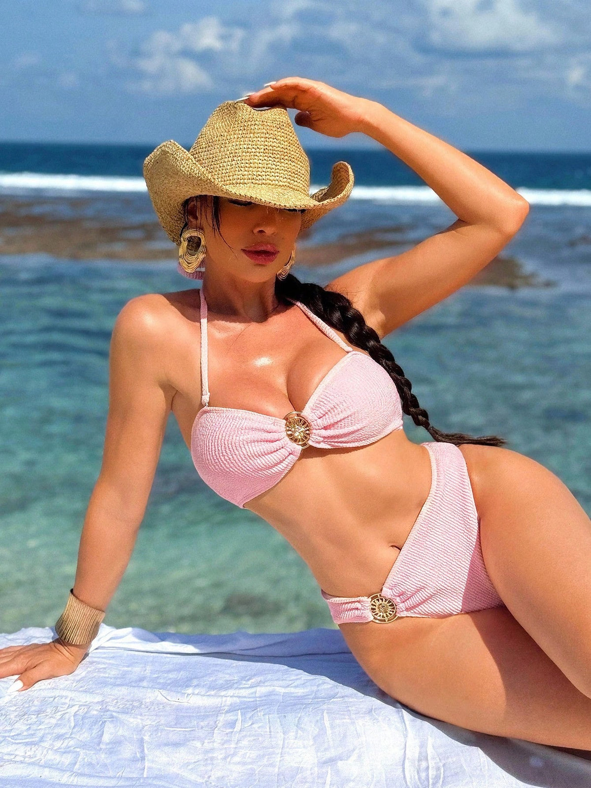 Biquíni Meia Taça Underwire Canelado Com Aviamentos