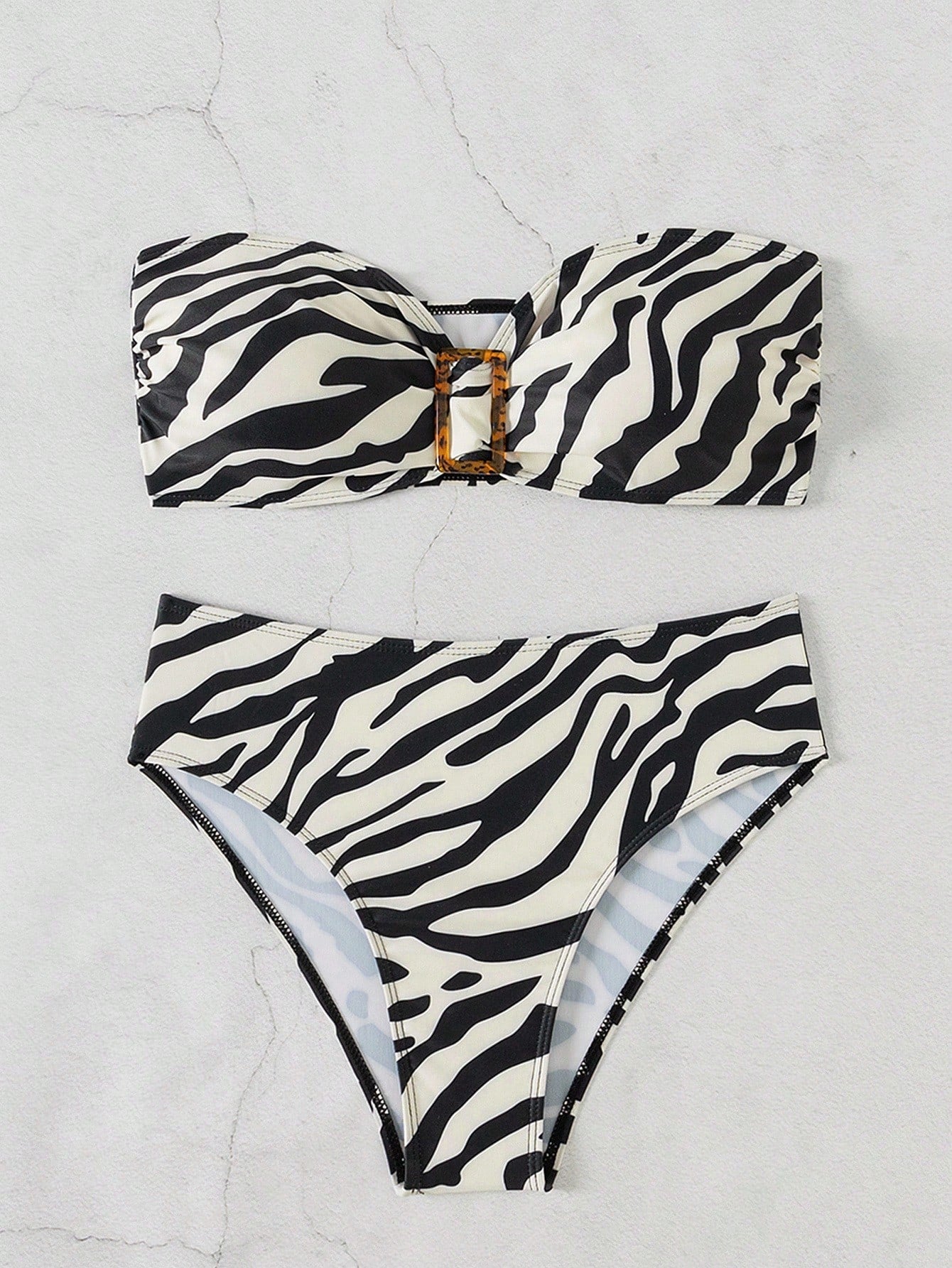 Biquíni Tomara Que Caia Estampa Zebra Com Fivela