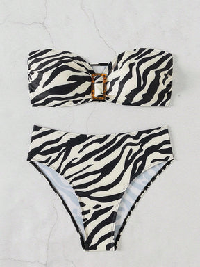 Biquíni Tomara Que Caia Estampa Zebra Com Fivela