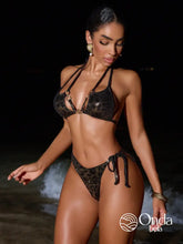 Biquíni Cortininha Com Tiras Duplas E Detalhe Metalizado Preto / PP Biquíni Cortininha Com Tiras Duplas E Detalhe