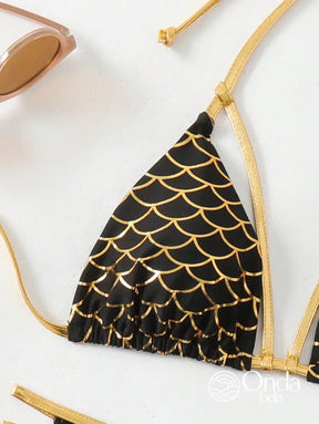 Biquíni Cortininha Estilo Sereia Com Detalhes Vazados Biquíni Cortininha Estilo Sereia Com Detalhes Vazados