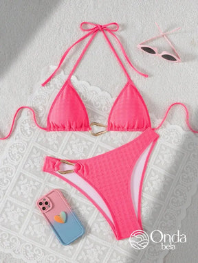 Biquíni Cortininha Texturizado Com Argola Lateral Biquíni Cortininha Texturizado Com Argola Lateral