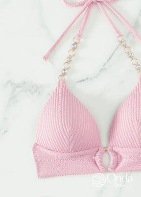 Biquíni Meia Taça Underwire Canelado Com Argola Biquíni Meia Taça Underwire Canelado Com Argola