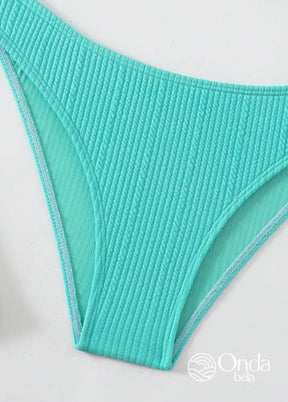 Biquíni Meia Taça Underwire Canelado Com Argola Biquíni Meia Taça Underwire Canelado Com Argola