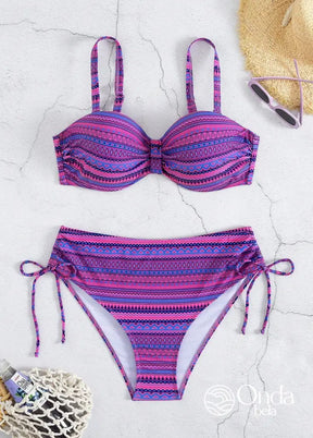 Biquíni Meia Taça Underwire Hot Pant Estampa Étnica Biquíni Meia Taça Underwire Hot Pant Estampa Étnica