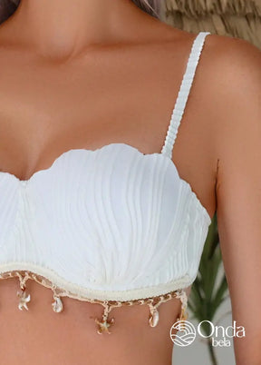 Biquíni Meia Taça Underwire Plissado Com Aviamentos Biquíni Meia Taça Underwire Plissado Com Aviamentos