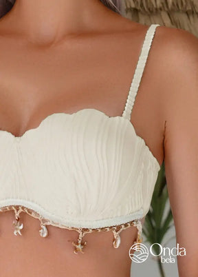 Biquíni Meia Taça Underwire Plissado Com Aviamentos Biquíni Meia Taça Underwire Plissado Com Aviamentos