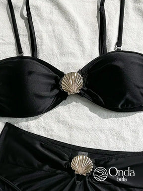 Biquíni Tomara Que Caia Cintura Alta Com Detalhe Concha Biquíni Tomara Que Caia Cintura Alta Com Detalhe Concha