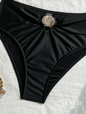 Biquíni Tomara Que Caia Cintura Alta Com Detalhe Concha Biquíni Tomara Que Caia Cintura Alta Com Detalhe Concha