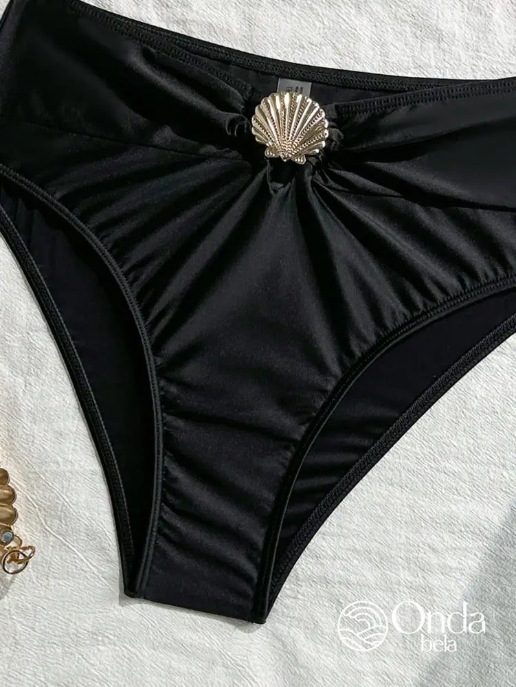 Biquíni Tomara Que Caia Cintura Alta Com Detalhe Concha Biquíni Tomara Que Caia Cintura Alta Com Detalhe Concha