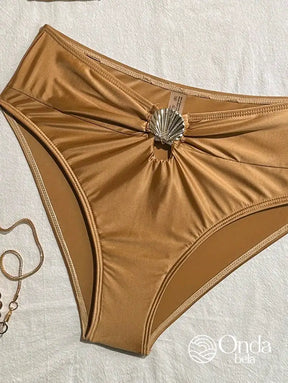 Biquíni Tomara Que Caia Cintura Alta Com Detalhe Concha Biquíni Tomara Que Caia Cintura Alta Com Detalhe Concha