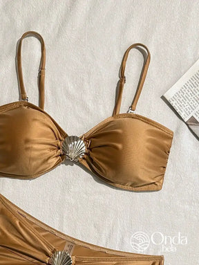 Biquíni Tomara Que Caia Cintura Alta Com Detalhe Concha Biquíni Tomara Que Caia Cintura Alta Com Detalhe Concha