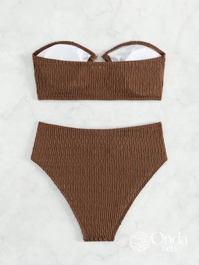 Biquíni Tomara Que Caia Cintura Alta Detalhe Metálico Biquíni Tomara Que Caia Cintura Alta Detalhe Metálico