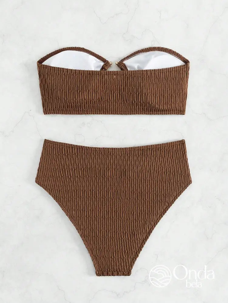 Biquíni Tomara Que Caia Cintura Alta Detalhe Metálico Biquíni Tomara Que Caia Cintura Alta Detalhe Metálico