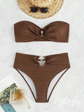 Biquíni Tomara Que Caia Cintura Alta Detalhe Metálico Biquíni Tomara Que Caia Cintura Alta Detalhe Metálico