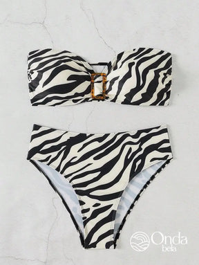 Biquíni Tomara Que Caia Estampa Zebra Com Fivela Biquíni Tomara Que Caia Estampa Zebra Com Fivela