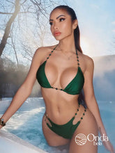 Biquíni Triângulo Com Aviamentos De Pedras Decorativas Verde / PP Biquíni Triângulo Com Aviamentos De Pedras Decorativas